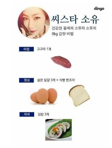 과거 걸그룹 다이어트 식단