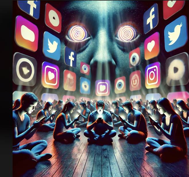 챗GPT '달리'로 제작한 숏폼에 빠진 사람들 이미지