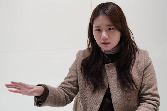 ▲지난 10일 박지현 전 민주당 비대위원장이 <프레시안>과 만나 인터뷰를 하고 있다. ⓒ프레시안(한예섭)