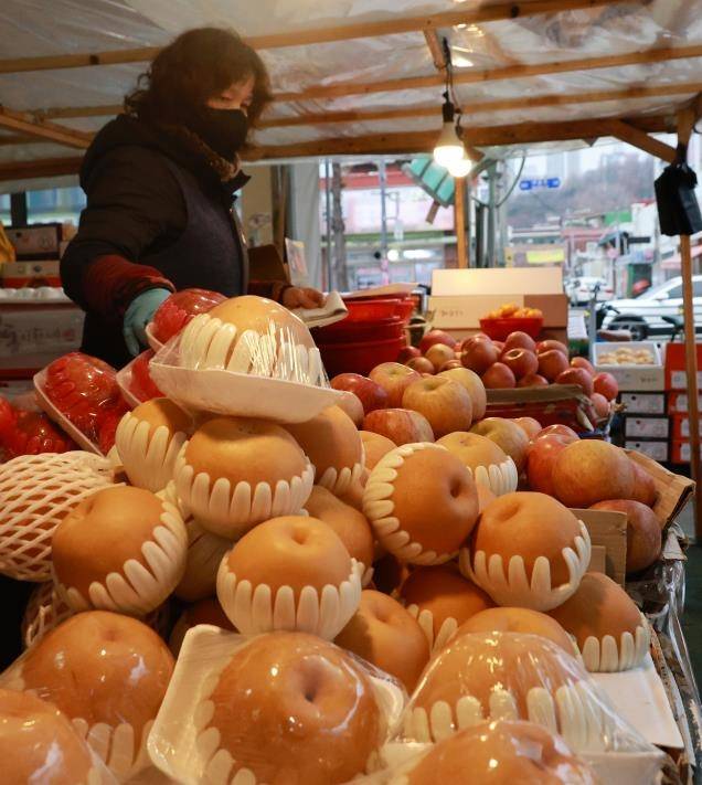 포장지에 쌓인 배 [촬영 황정환]