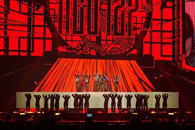 19일 엔시티 127 네 번째 단독 콘서트 ‘엔시티 127 4TH 투어 ‘네오 시티 – 더 모멘텀’’이 열린 서울 구로구 고척스카이돔. 사진 | SM