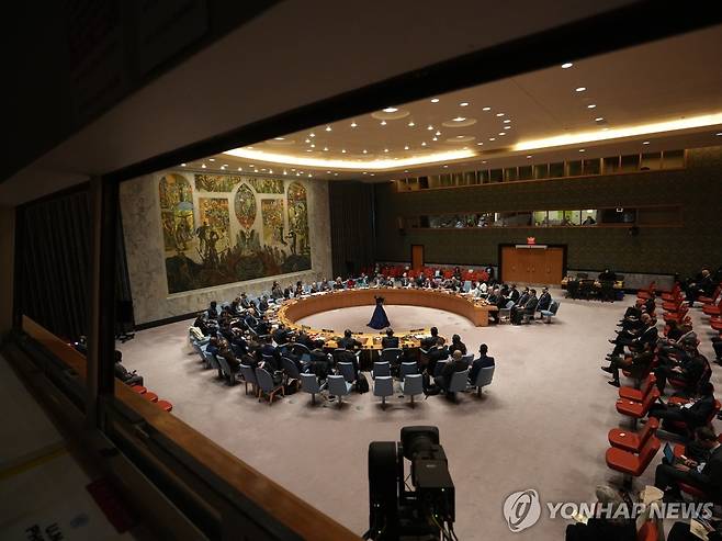 유엔 안보리 회의 모습 [EPA]