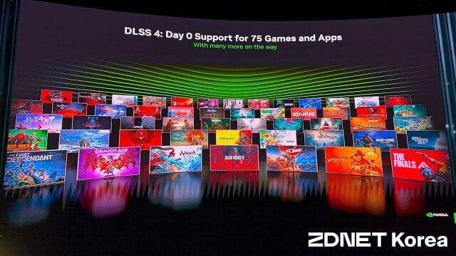 RTX 50 GPU 출시 시점에서 75개 이상의 게임이 DLSS 4를 지원 예정이다. (사진=지디넷코리아)