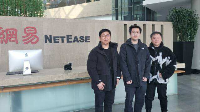 (왼쪽부터) 순 시앙유 원스휴먼 모바일 수석 게임 기획자·류지하오 마케팅 총괄·쉬 엔보 수석 게임 디자이너