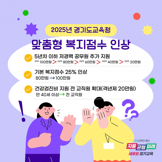저경력 공무원 맞춤형복지 확대 안내문. 경기도교육청 제공
