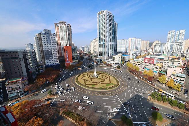 울산 남구 신정동 공업탑 로터리의 2023년 전경. /울산시