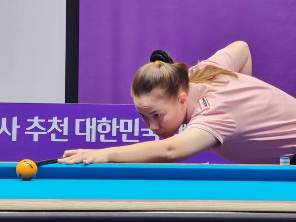 22일 경기도 고양시 '고양 킨텍스 PBA 스타디움'서 열린 '웰컴저축은행 PBA-LPBA 챔피언십' LPBA PPQ(1차예선)라운드에 출전한 응우옌호앙옌니. 사진┃PBA