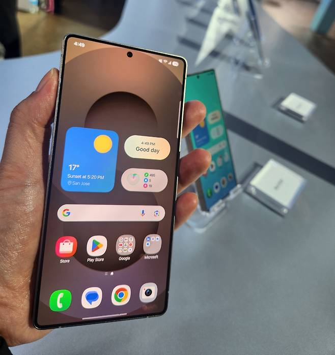 삼성전자가 22일(현지시각) 공개한 스마트폰 신제품 '갤럭시S25 울트라'./새너제이(미국)=심민관 기자