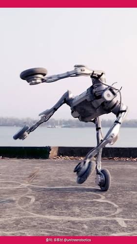 바퀴 달린 4족 보행 로봇 / 유튜브 @unitreerobotics 영상 캡처