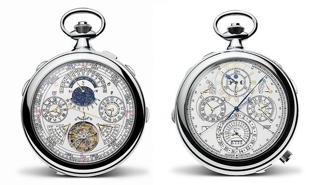 2015년 창립 260주년을 기념해 선보인 캐비노티에 Ref.57260 회중 시계. 57개의 기능을 탑재한 제품이다. 2024년에 바쉐론 콘스탄틴은 종전 기록을 깨고 63개 기능이 있는 회중 시계를 발표했다. 사진 바쉐론 콘스탄틴