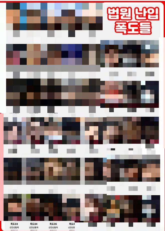 [서울서부지방법원 난동자 신상 게시물 관련 화면 캡쳐]