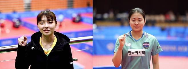 탁구 국가대표로 뽑힌 '큰 이다은'(왼쪽)과 '작은 이다은' [촬영=이동칠]