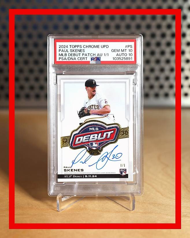 ▲ 폴 스킨스 루키 데뷔 패치 카드 ⓒ탑스 공식 SNS