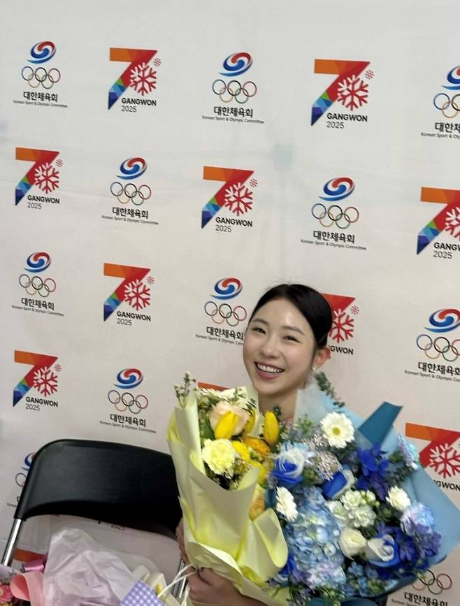 최다빈이 마지막 키스앤크라이존에서 미소 짓고 있다. ⓒ최다빈