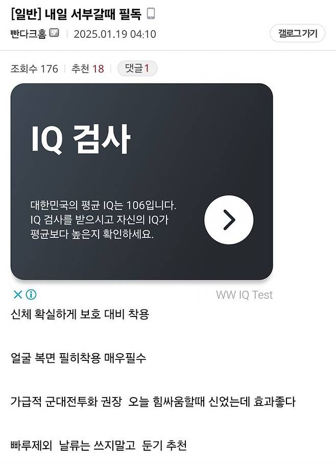 서부지법 난동 당시 비대위갤 게시물ⓒ디시인사이드 캡처