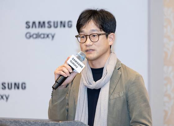 삼성전자 MX사업부 CX실장 김정현 부사장이 23일(현지시간) 미국 새너제이에서 열린 갤럭시 AI 기자 간담회에서 발언하고 있다. 사진 삼성전자