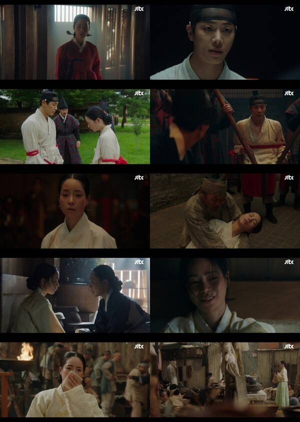 ▲ 25일 방송된 JTBC 토일드라마 '옥씨부인전'에서 임지연이 결국 노비로 돌아가고 말았다. 방송화면 캡처