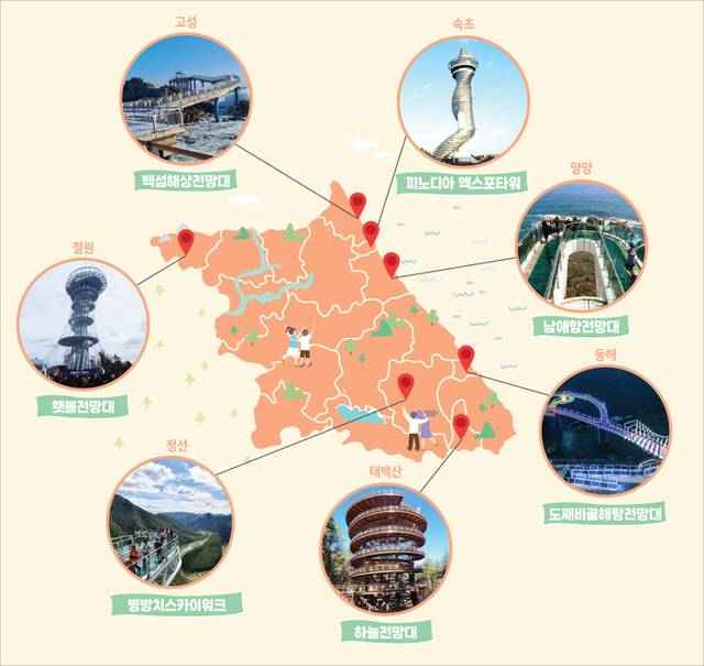▲ 명절 연휴에 가보면 좋을 강원도내 전망대 7곳. 일러스트/한규빛