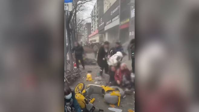 중국 랴오닝성 선양시 식품상가서 폭발 [유튜브 캡처]