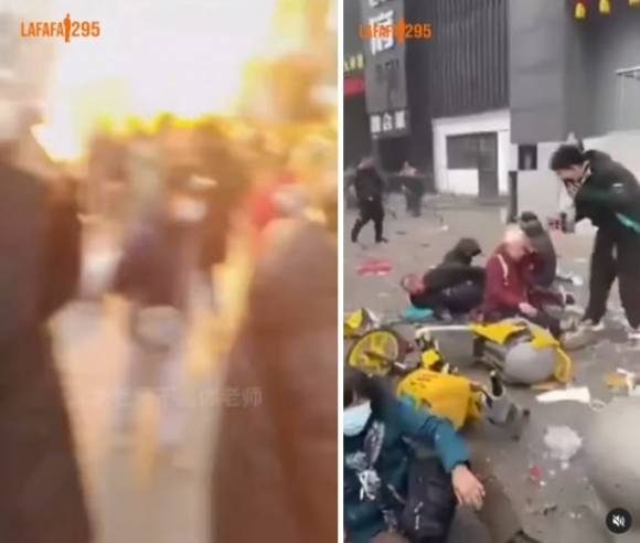 지난 26일(현지시간) 중국 랴오닝성 선양의 한 식품시장에서 의문의 폭발이 발생해 여러 사람이 부상한 것으로 추정된다. 폭발 당시 현장 모습. 인스타그램 캡처