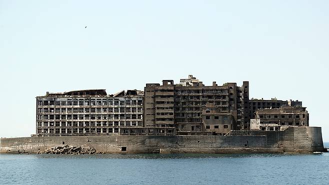 해상에서 바라본 군함도
