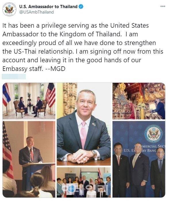 주태국 미국 대사로 재임했던 마이클 디삼브리 (사진=주태국 미국대사관 엑스 캡처]