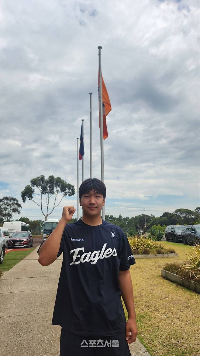 호주 멜버른 한화 스프링캠프에서 만난 권민규가 인터뷰를 하고 있다. 사진 | 멜버른=김민규 기자 kmg@sportsseoul.com