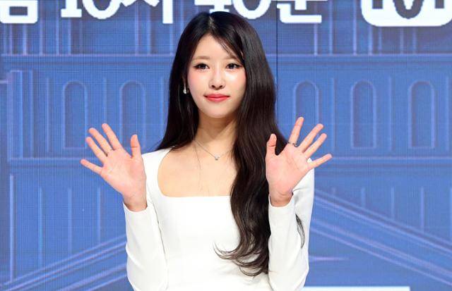 방송인 미주가 4일 오전 서울 강남구 엘리에나호텔에서 열린 Mnet 예능 프로그램 '커플팰리스2' 제작발표회에서 포즈를 취하고 있다. 뉴시스