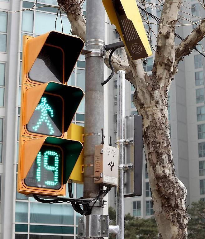 A pedestrian traffic signal in Gangnam-gu, southern Seoul (Gangnam-gu Office)