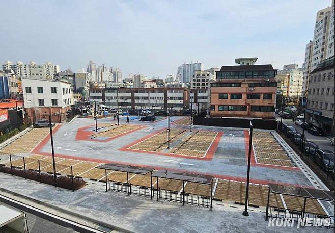 친환경으로 조성된 향동 제1공영주차장