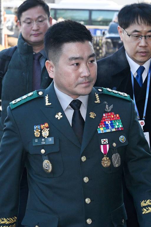 김현태 육군 특수전사령부 707특수임무단장이 6일 윤석열 대통령 탄핵심판 6차 변론기일에 증인으로 출석하는 모습. 연합뉴스