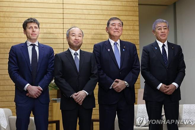 샘 올트먼 오픈AI CEO, 손정의 회장 만난 이시바 시게루 총리 [AP 연합뉴스 자료사진. 재판매 및 DB 금지]