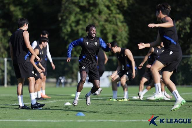 제르소가 동계 전지훈련에 임하고 있다. 한국프로축구연맹 제공