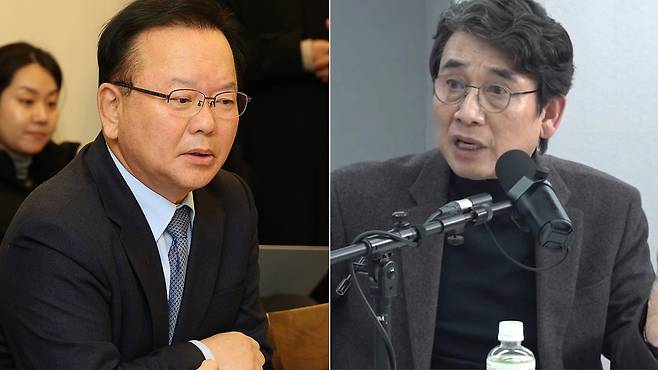 김부겸 전 국무총리와 유시민 작가. [연합(왼쪽), 유튜브 ‘매불쇼’ 캡처(오른쪽)]