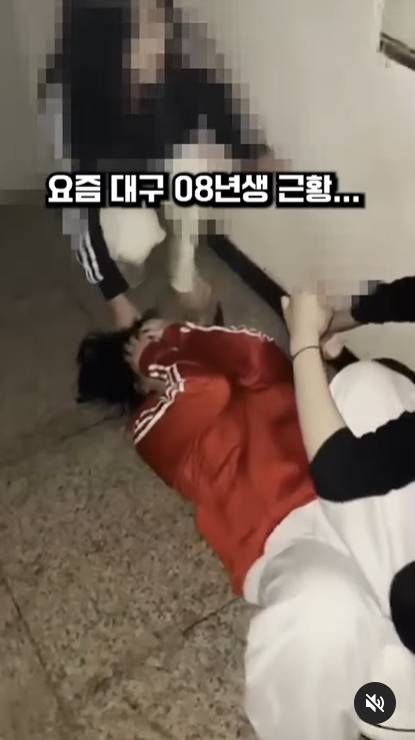 대구 지역 고교생으로 추정되는 학생들 폭행 영상이 온라인상에 확산돼 논란이 일고 있다.  [온라인 커뮤니티 갈무리]