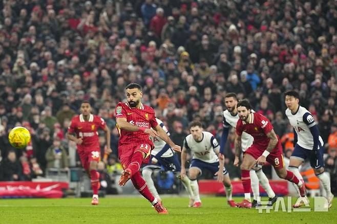 [리버풀=AP/뉴시스] 잉글랜드 프로축구 프리미어리그(EPL) 토트넘홋스퍼의 손흥민. 2025.02.06.