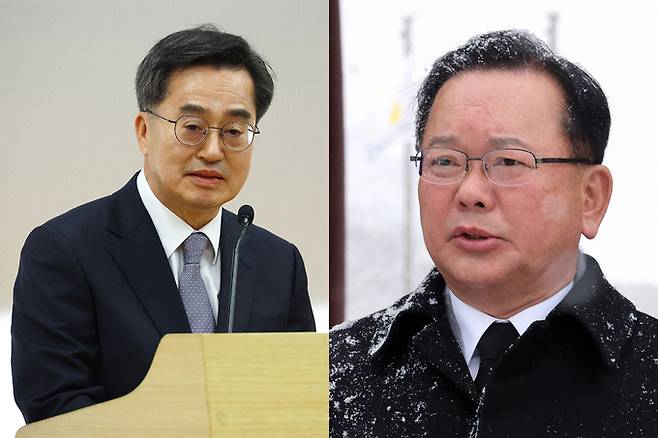 김동연 경기도지사(왼쪽)‧김부겸 전 총리. 연합뉴스