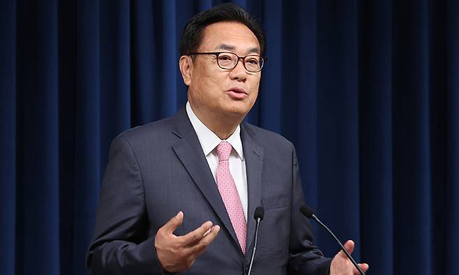 정진석 대통령 비서실장. 뉴시스