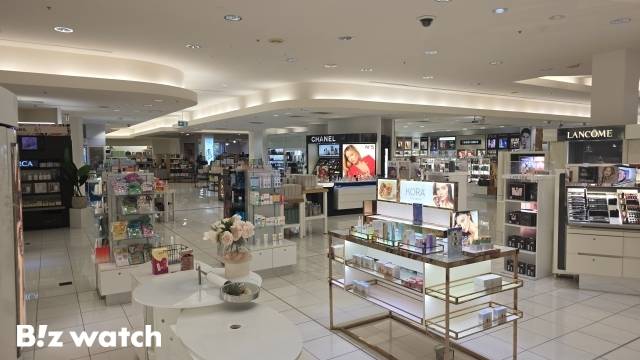 호주 내 한 백화점 화장품 코너 모습. 매장별 상주 직원이 없다. /사진=김지우 기자 zuzu@