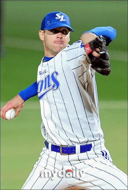 삼성 라이온즈 시절 릭 밴덴헐크./마이데일리