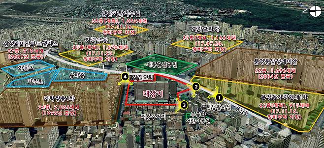 지난 1986년 준공된 가락미륭아파트(435가구)는 3호선 경찰병원역·8호선 가락시장역·5호선 개롱역 인근에 있다. [서울시]