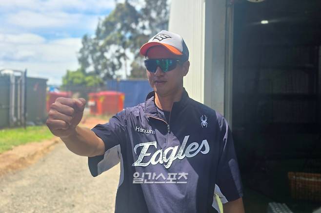10일 멜버른 볼파크에서 만난 윤규진 불펜코치. 멜버른(호주)=윤승재 기자