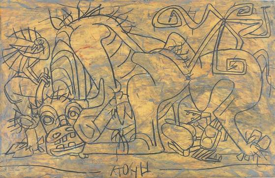 이중섭의 ‘소와 새와 게’, 1952~54년 추정.