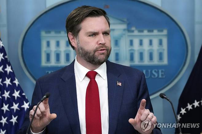 J.D. 밴스 미 부통령 [AP 연합뉴스 자료사진. 재판매 및 DB 금지]