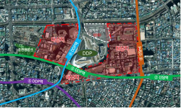 DDP 일대 정비사업 대상지(사진=서울시)