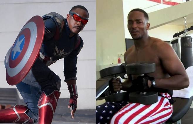 배우 앤서니 매키(46)는 캡틴 아메리카 역을 위해 고강도의 운동을 진행한 것으로 알려졌다./사진=IMDb, Men's Health