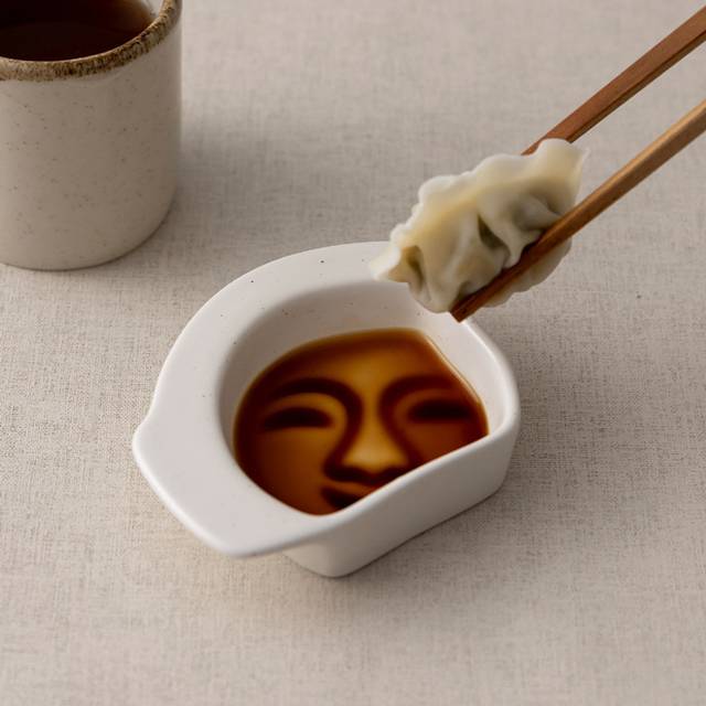 간장을 부으면 미소가 또렷하게 나타나는 ‘신라의 미소 소스볼 세트’. 뮤지엄숍