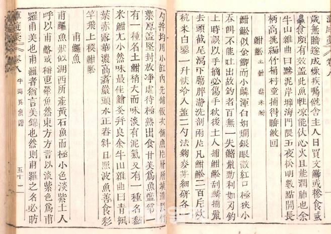 담정 김려가 쓴 ‘우해이어보’ (사진=한국민족문화대백과사전)