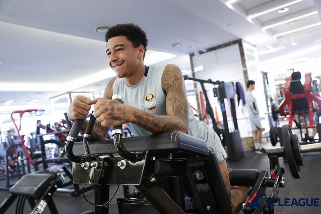 훈련 중인 제시 린가드의 모습. /사진=한국프로축구연맹 제공