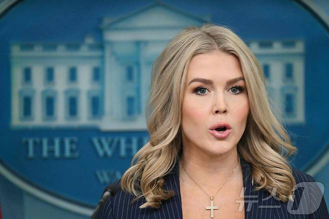 캐롤라인 레빗 백악관 대변인 2025.02.13 ⓒ AFP=뉴스1 ⓒ News1 우동명 기자